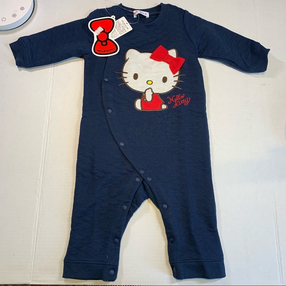 12-24M Hello kitty NWT navy blue quilted sleeper - Picture 1 of 4